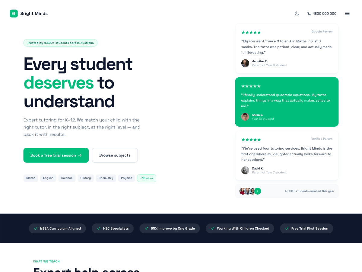 Bright Minds template preview