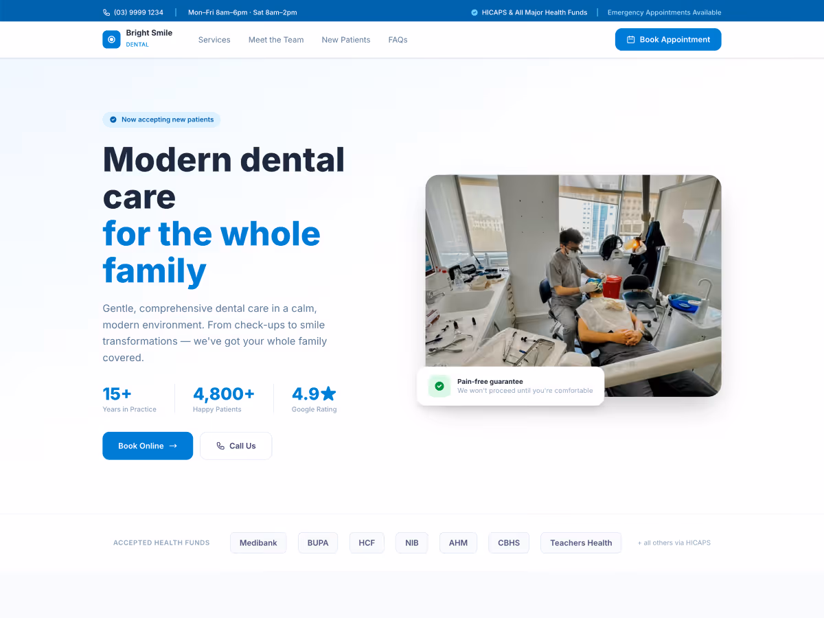 Bright Smile website template by wemakesmall
