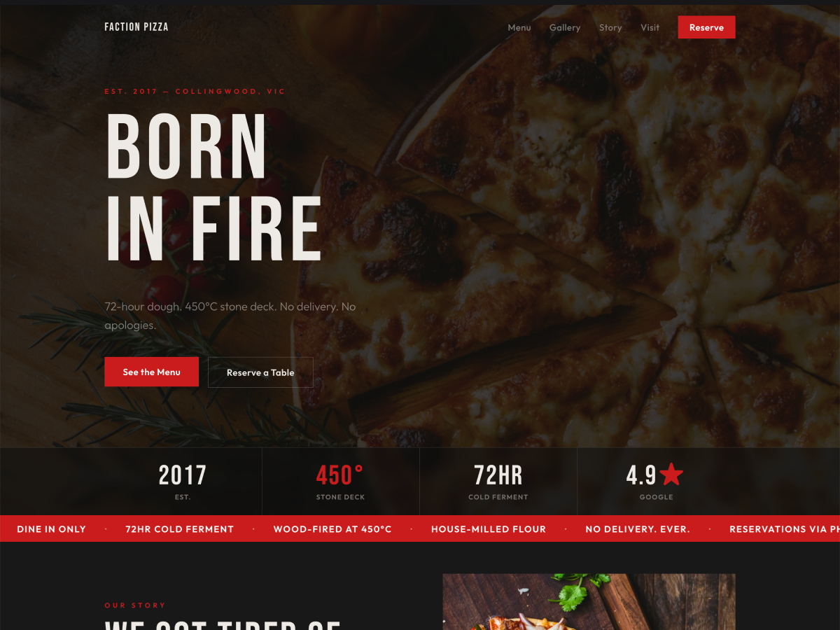 Faction Pizza template preview