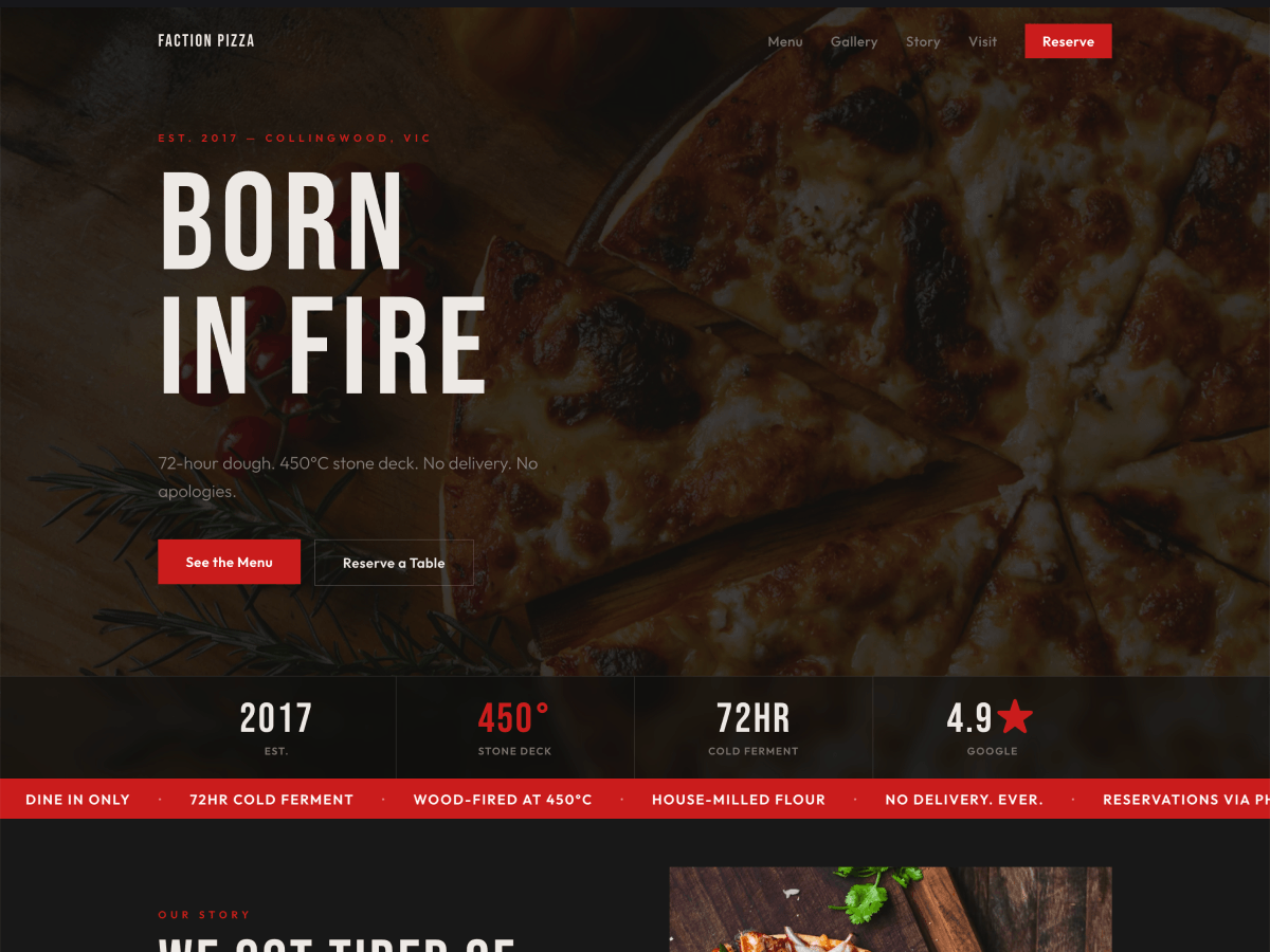 Faction Pizza template preview