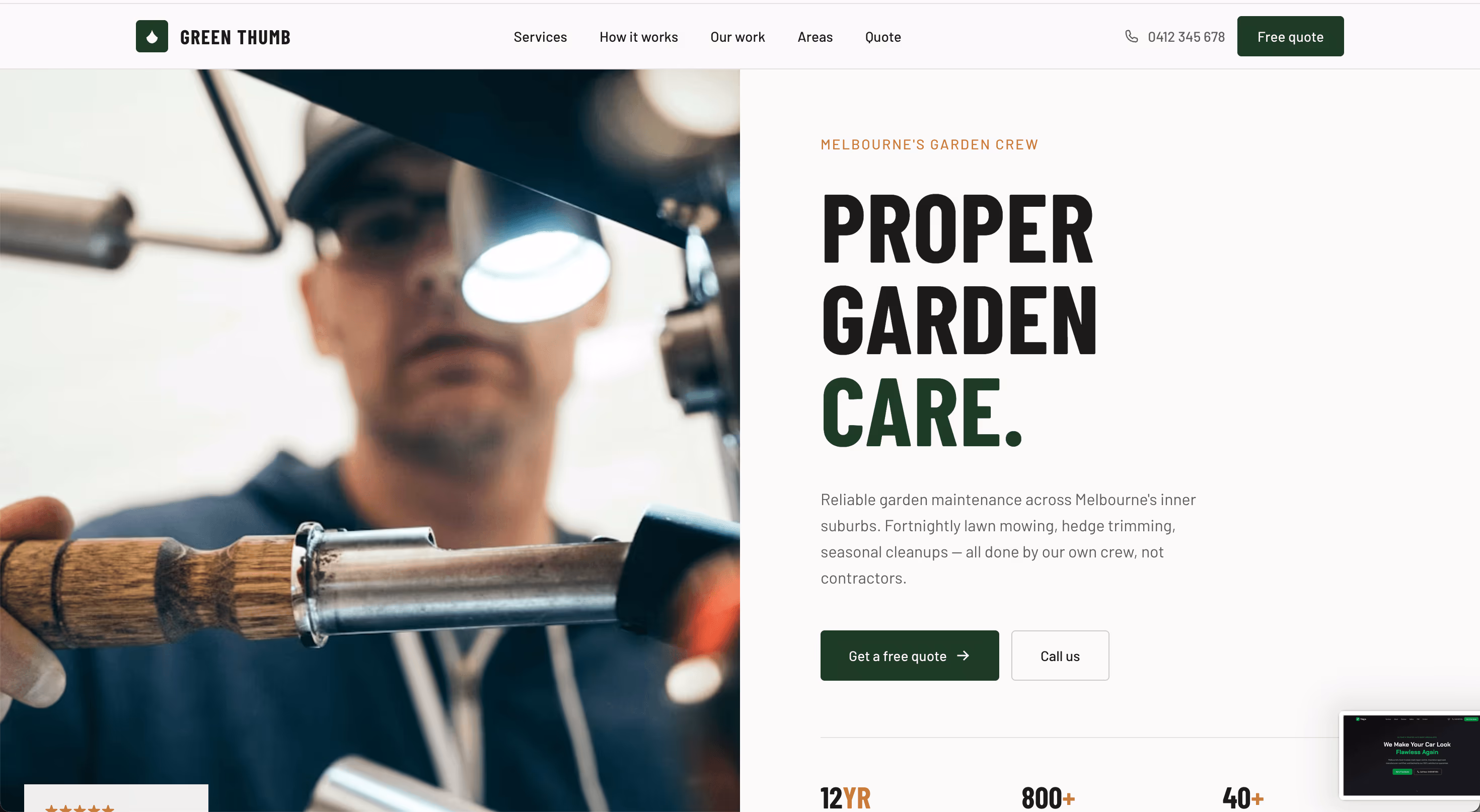 Green Thumb website template by wemakesmall