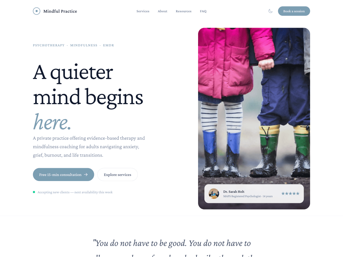 Mindful template preview