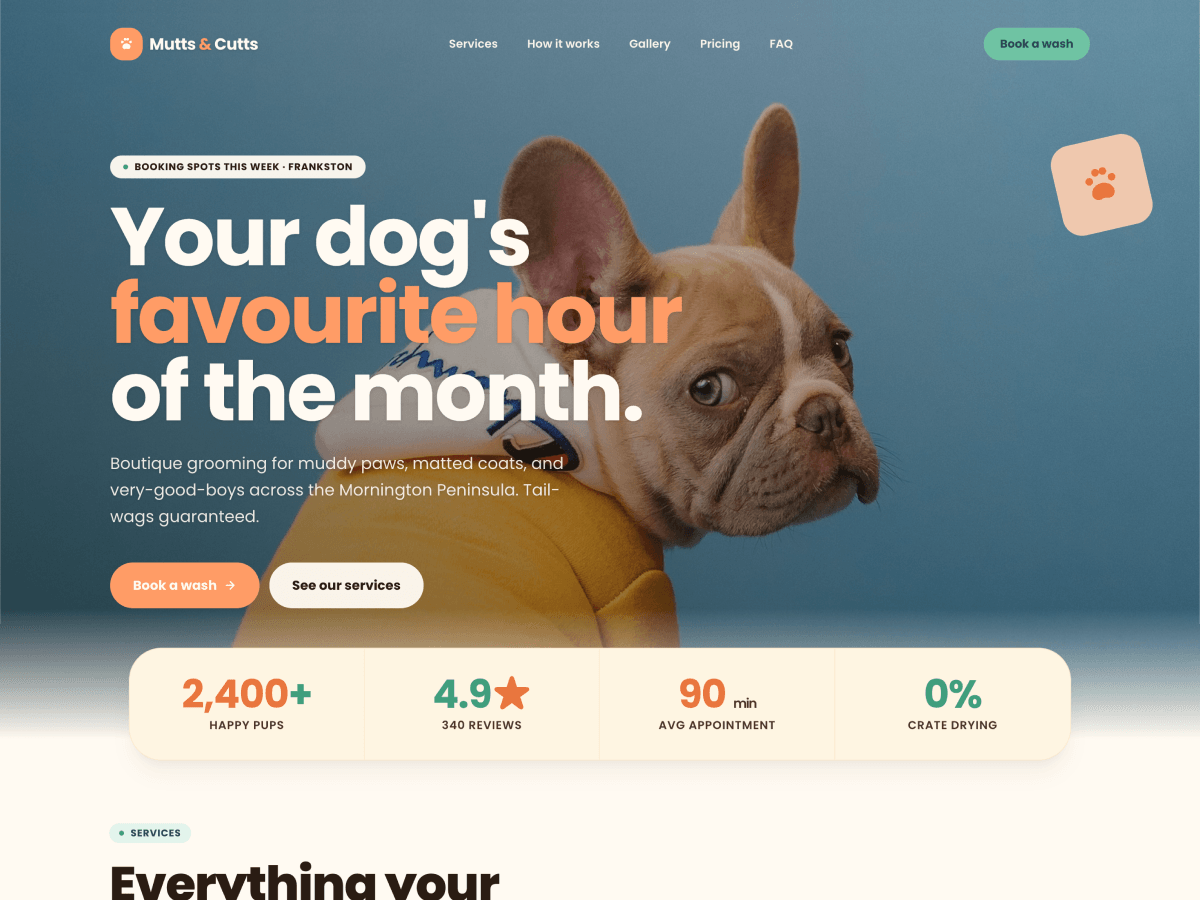 Mutts & Cutts template preview