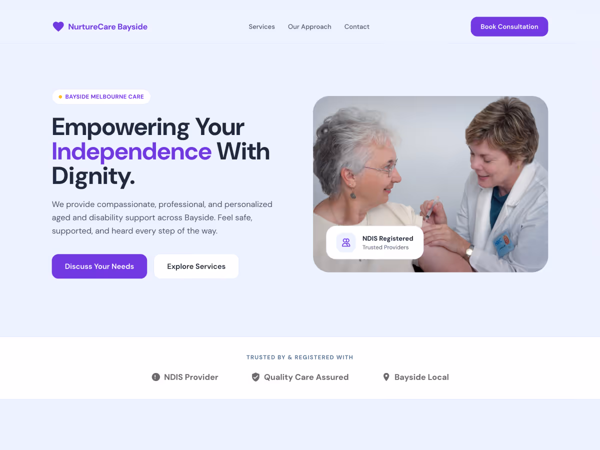 Nurture Care website template by wemakesmall
