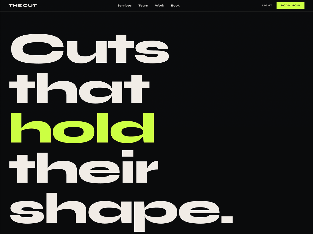 The Cut template preview