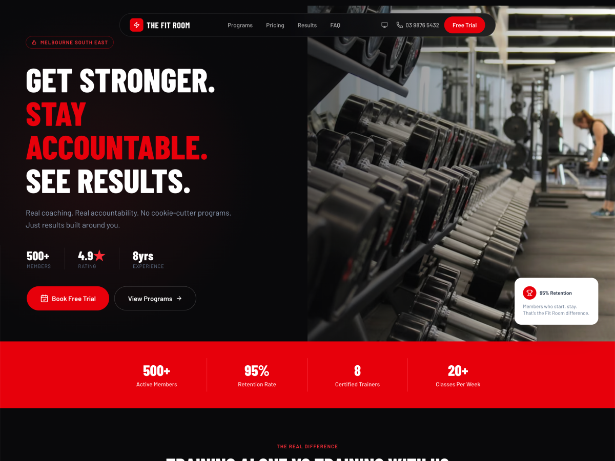 The Fit Room template preview